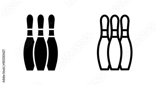 Bowling icon symbol for apps and websites. bowling ball and pin sign and symbol.