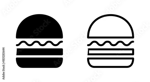 Burger icon symbol for apps and websites. burger sign and symbol. hamburger
