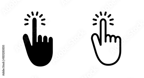 Hand cursor icon symbol for apps and websites. cursor sign and symbol. hand cursor icon clik