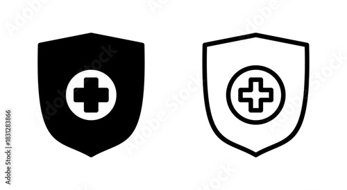 Health insurance icon symbol for apps and websites. Insurance health document sign and symbol