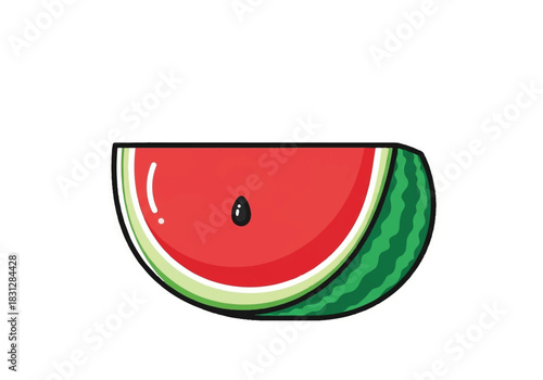 Vibrant Watermelon Slice with Seed Detail.