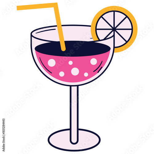 Refreshing Cocktail Drink Illustration
