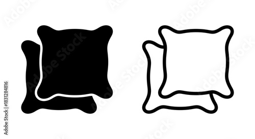 Pillow icon symbol for apps and websites. Pillow sign and symbol. Comfortable fluffy pillow