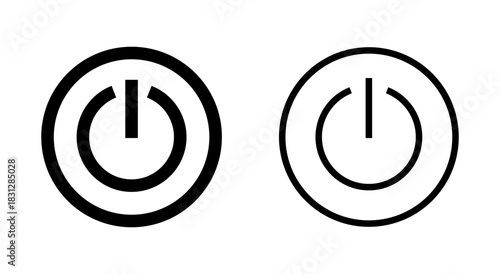 Power icon symbol for apps and websites. Power Switch sign and symbol. Electric power