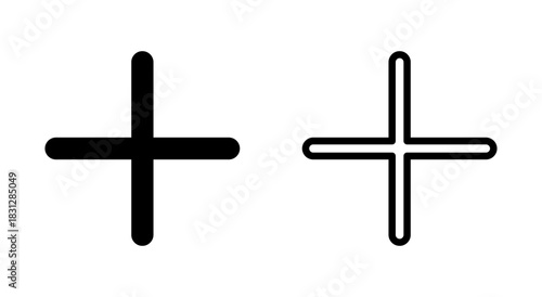 Plus icon symbol for apps and websites. Add plus sign and symbol