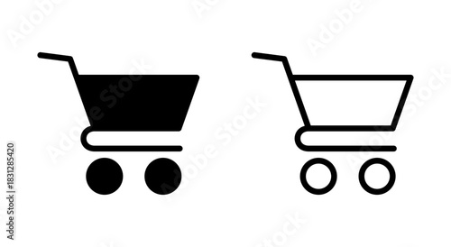 Shopping icon symbol for apps and websites. Shopping cart sign and symbol. Trolley icon