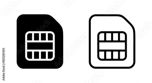 Sim card icon symbol for apps and websites. dual sim card sign and symbol