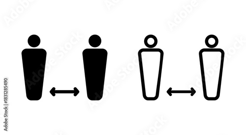 Social distance icon symbol for apps and websites. social distancing sign and symbol. self quarantine sign