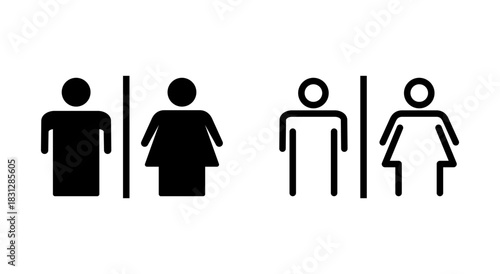 Toilet icon symbol for apps and websites. Girls and boys restrooms sign and symbol. bathroom sign. wc, lavatory
