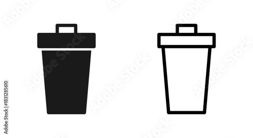 Trash icon symbol for apps and websites. trash can icon. delete sign and symbol.