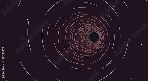 abstract black hole spiral creating a cosmic tunnel effect ideal for science fiction themes space exploration backgrounds and wormhole concepts.