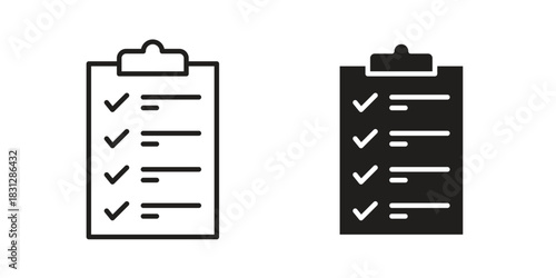 List check icon for template. Icon vector graphic set