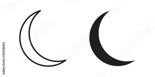 Moon icon for template. Icon vector graphic set