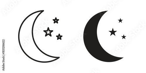 Moon stars icon for template. Icon vector graphic set