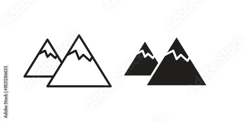 Mountains icon for template. Icon vector graphic set