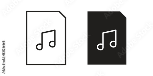 Music File icon for template. Icon vector graphic set