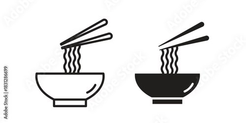 Noodles icon for template. Icon vector graphic set