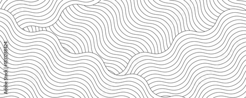 Abstract white background from lines. Wavy line drawing