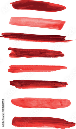 Red Watercolor Brush Marks Pack
