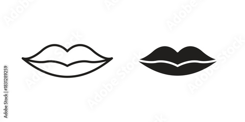 Lips icon in filled, thin line, stroke style for website and apps