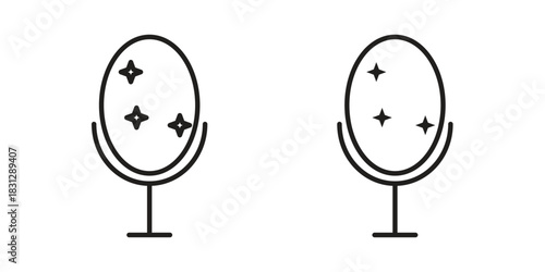 Mirror icon in filled, thin line, stroke style for website and apps