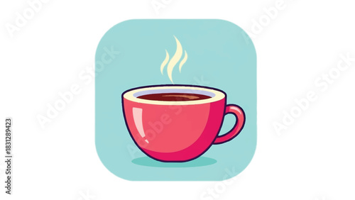 Steaming Hot Beverage in a Vibrant Red Cup.