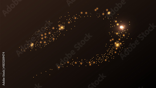 Gold Dust Magic Glitter Shine Flare Light. Perfect for advertising, web design, and marketing projects. Vector illustration.