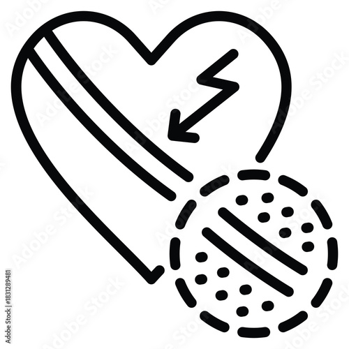 Pericardial Inflammation Icon Line Vector Illustration