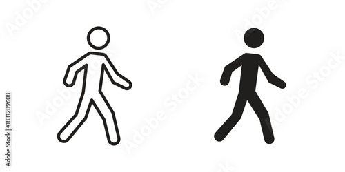 Pedestrian icon in filled, thin line, stroke style for website and apps