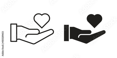 Philanthropy icon in filled, thin line, stroke style for website and apps