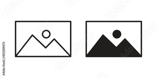Picture icon in filled, thin line, stroke style for website and apps