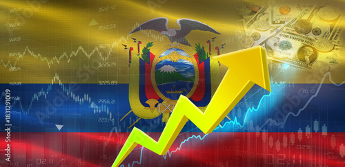 Ecuador Financial Growth on Market Graph. Ecuador Economic Growth on Financial Graph