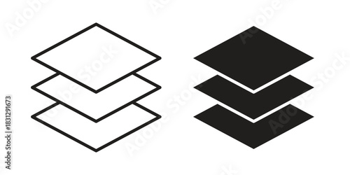 Layers icon designs collection for mobile, ui, web.