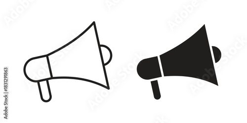 Megaphone icon designs collection for mobile, ui, web.