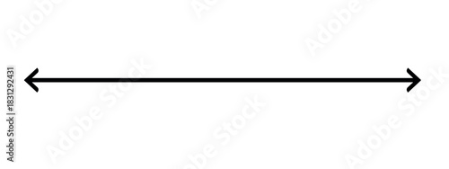 Long, thin arrow icon. Black straight vector icon with double direction