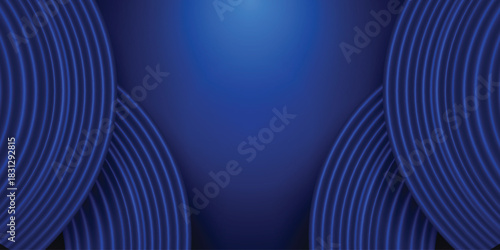 Elegant spotlight blue podium background with curtain open.