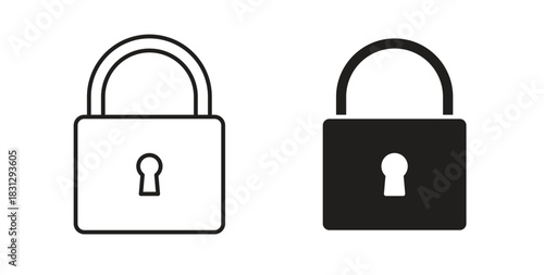 Lock closed icon symbol. Vector EPS 10. line and glyph icon