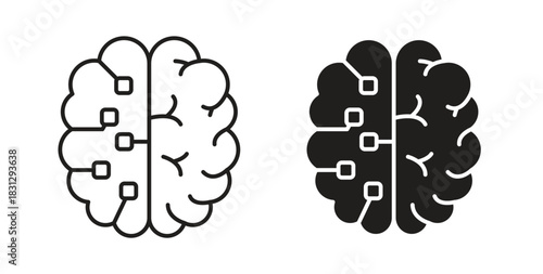 Machine learning icon symbol. Vector EPS 10. line and glyph icon