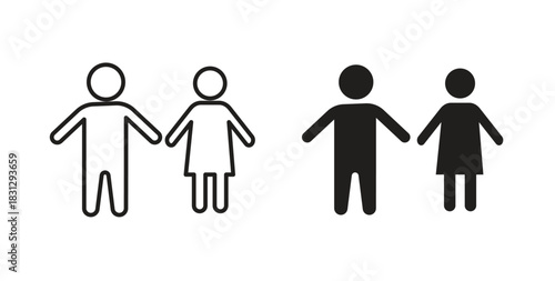 Man and woman icon symbol. Vector EPS 10. line and glyph icon
