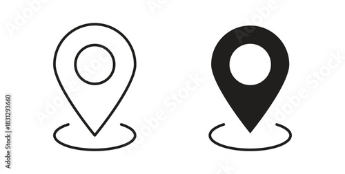 Map marker icon symbol. Vector EPS 10. line and glyph icon