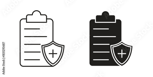Medical insurance icon symbol. Vector EPS 10. line and glyph icon