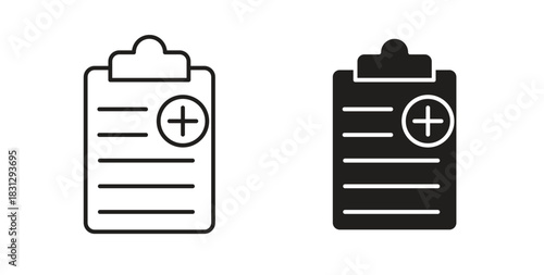 Medical report icon symbol. Vector EPS 10. line and glyph icon