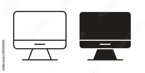 Monitor icon symbol. Vector EPS 10. line and glyph icon