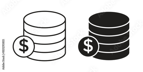 Money icon symbol. Vector EPS 10. line and glyph icon