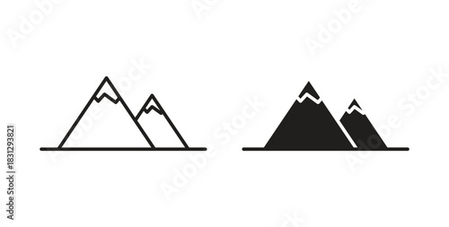 Mountain icon symbol. Vector EPS 10. line and glyph icon