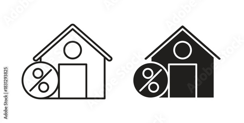 Mortgage icon symbol. Vector EPS 10. line and glyph icon