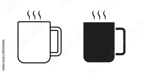 Mug icon symbol. Vector EPS 10. line and glyph icon