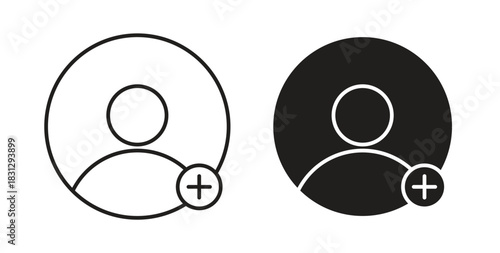 New account icon symbol. Vector EPS 10. line and glyph icon
