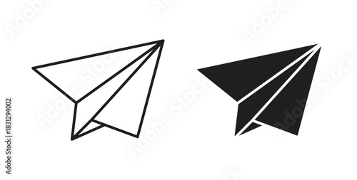 Paper plane icon symbol. Vector EPS 10. line and glyph icon