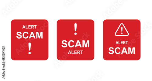Warning sign of scam alert.